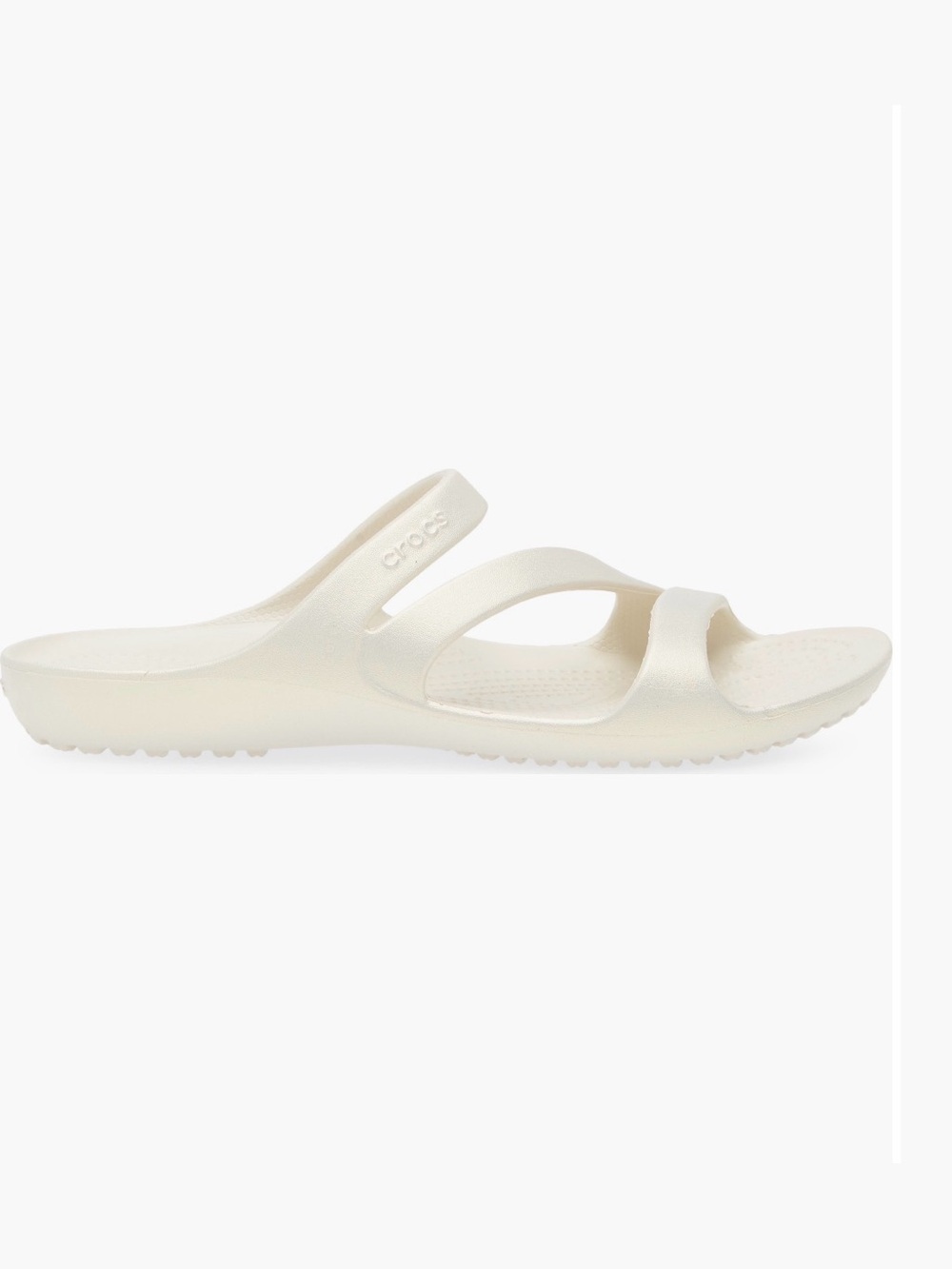 CROCS Women's Triple-Strap Slide Sandal in Pearl Cream